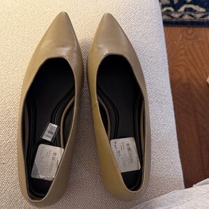 Vince Tan Leather Flats